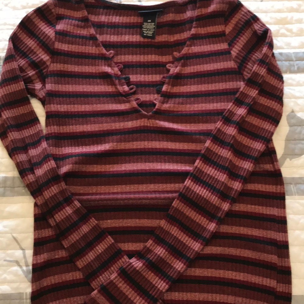 Long sleeve striped booby shirt